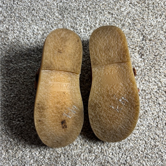 Zara Mary Jane shoes sz 22 toddler girl brown 5.5/6 fall neutral - Picture 6 of 6